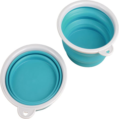 FLAMINGO 2-in-1 Haustier-Reisebecher für Wasser/Futter Trinka Blau