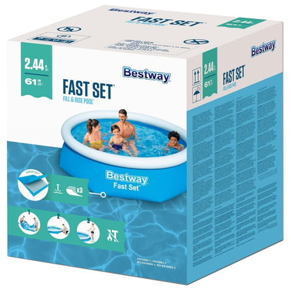 Bestway Fast Set Aufblasbarer Swimmingpool Rund 244x66 cm