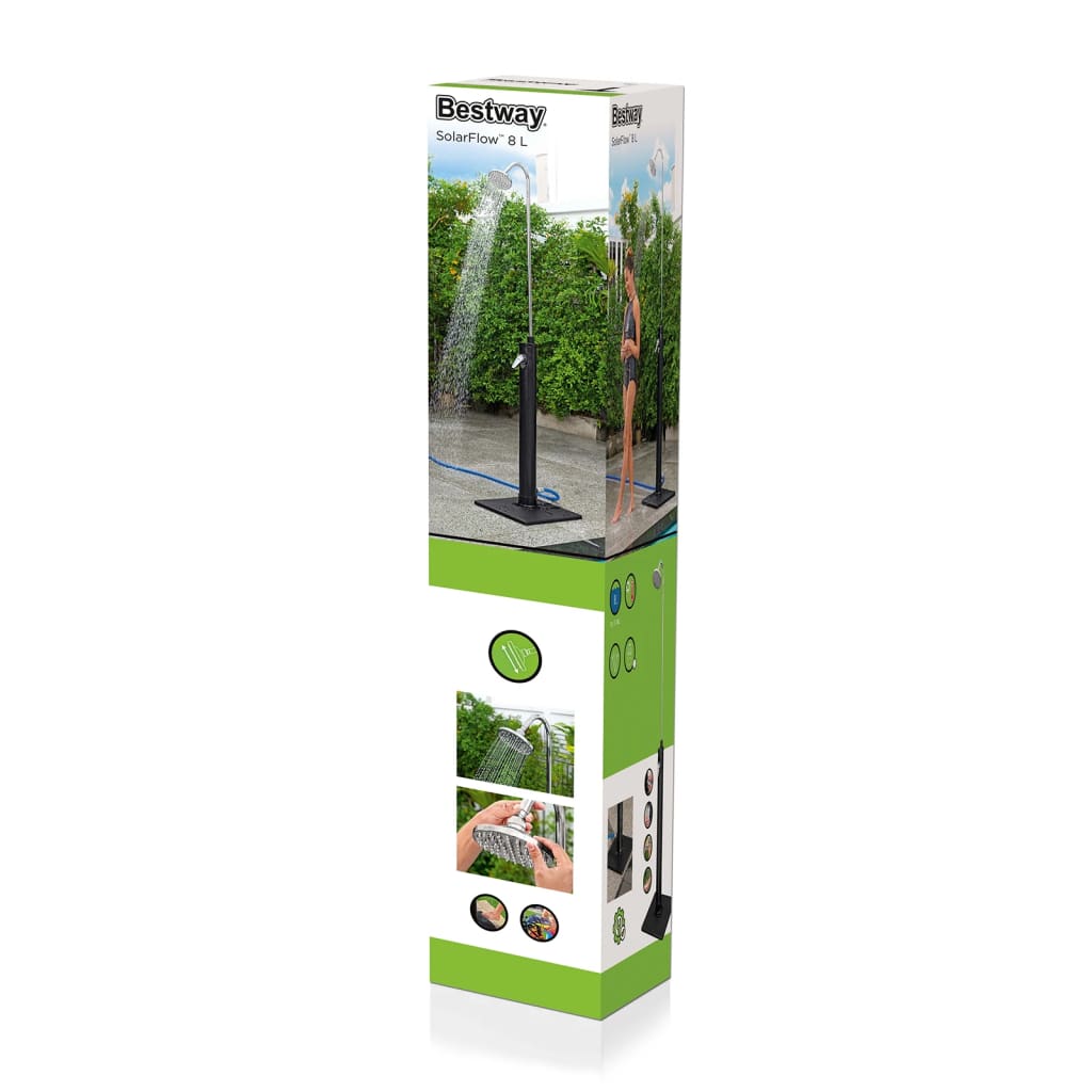 Bestway Gartendusche Solar Flow Schwarz 8 L