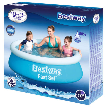 Bestway Fast Set Aufblasbarer Pool Rund 183x51 cm Blau