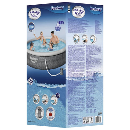 Bestway Fast Set Aufblasbares Pool-Set mit Pumpe 396x84 cm