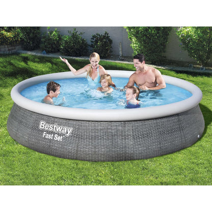 Bestway Fast Set Aufblasbares Pool-Set mit Pumpe 396x84 cm