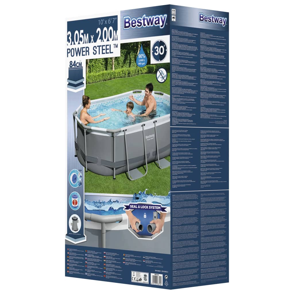 Bestway Power Steel Oberirdischer Pool Oval 305x200x84 cm