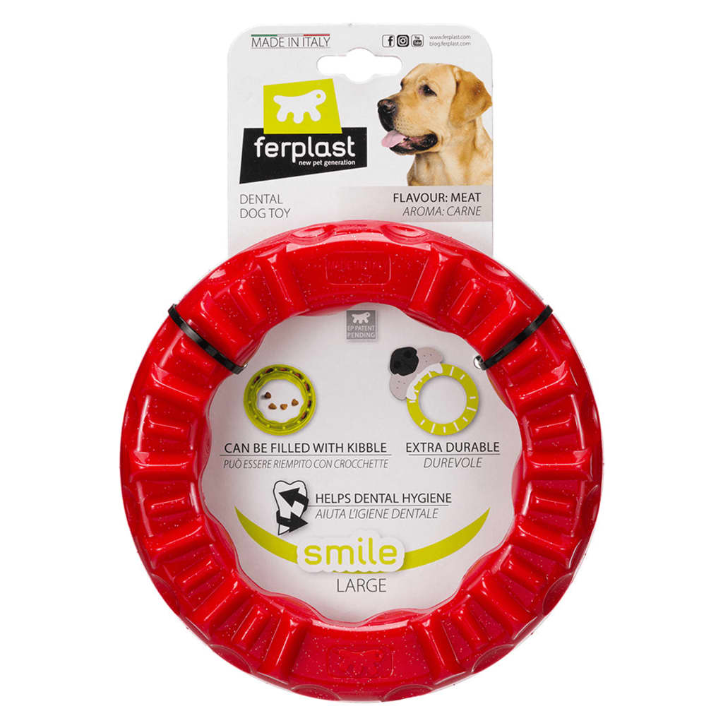 Ferplast Kauspielzeug für Hunde Smile Groß 20x18x4 cm Rot