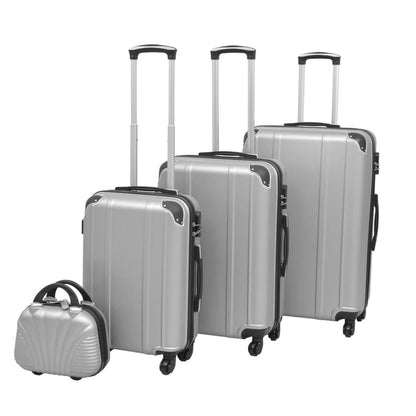 Vierteiliges Hartschalen-Trolley-Set Silber