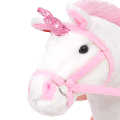 Plüschtier Einhorn Stehend Plüsch Weiß und Rosa XXL