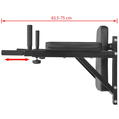 Fitness-Dipstation zur Wandmontage Schwarz