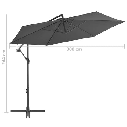 Ampelschirm mit Aluminium-Mast 300 cm Anthrazit