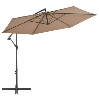 Ampelschirm mit Aluminium-Mast 300 cm Taupe