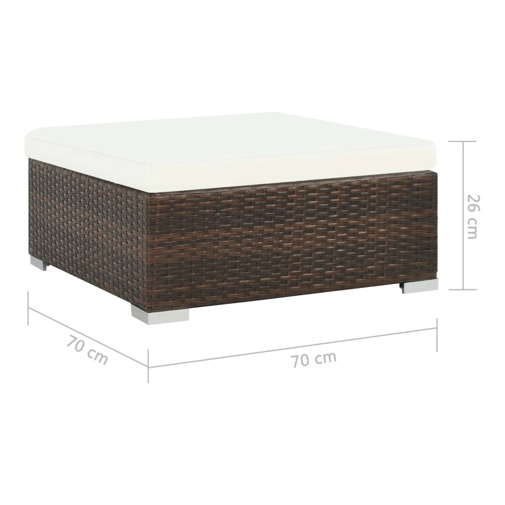 6-tlg. Garten-Lounge-Set mit Auflagen Poly Rattan Braun