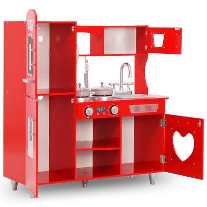 Spielküche Kinder MDF 84x31x89 cm Rot