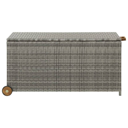 Garten-Auflagenbox Hellgrau 120x65x61 cm Poly Rattan