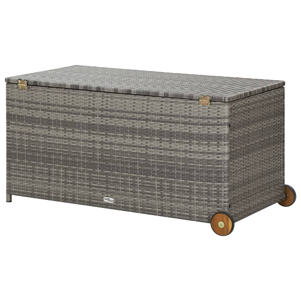 Garten-Auflagenbox Hellgrau 120x65x61 cm Poly Rattan