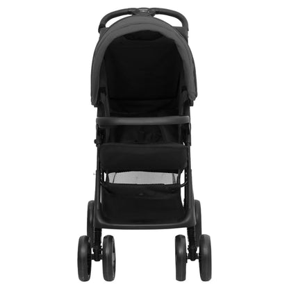 2-in-1 Kinderwagen Dunkelgrau und Schwarz Stahl