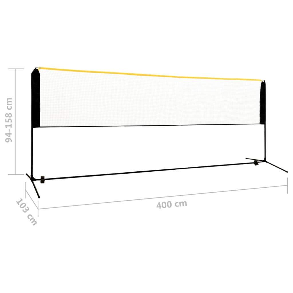 Badmintonnetz Verstellbar 400x103x94-158 cm Metall