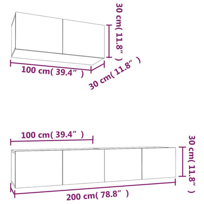 3-tlg. TV-Schrank-Set Betongrau Holzwerkstoff