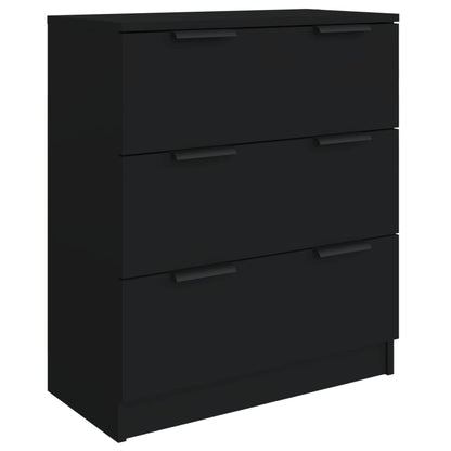 3-tlg. Sideboard Schwarz Holzwerkstoff