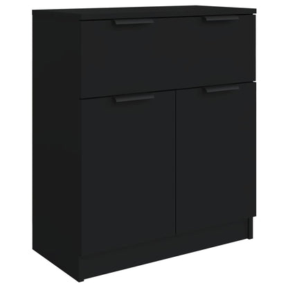 3-tlg. Sideboard Schwarz Holzwerkstoff