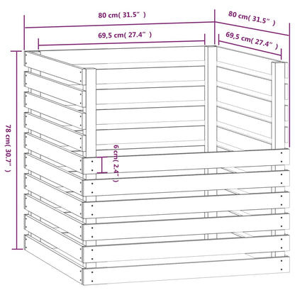 Komposter Honigbraun 80x80x78 cm Massivholz Kiefer