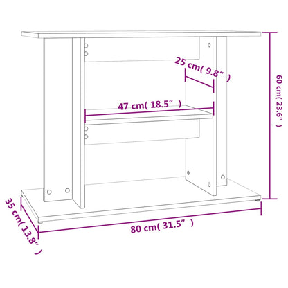 Aquariumständer Weiß 80x35x60 cm Holzwerkstoff