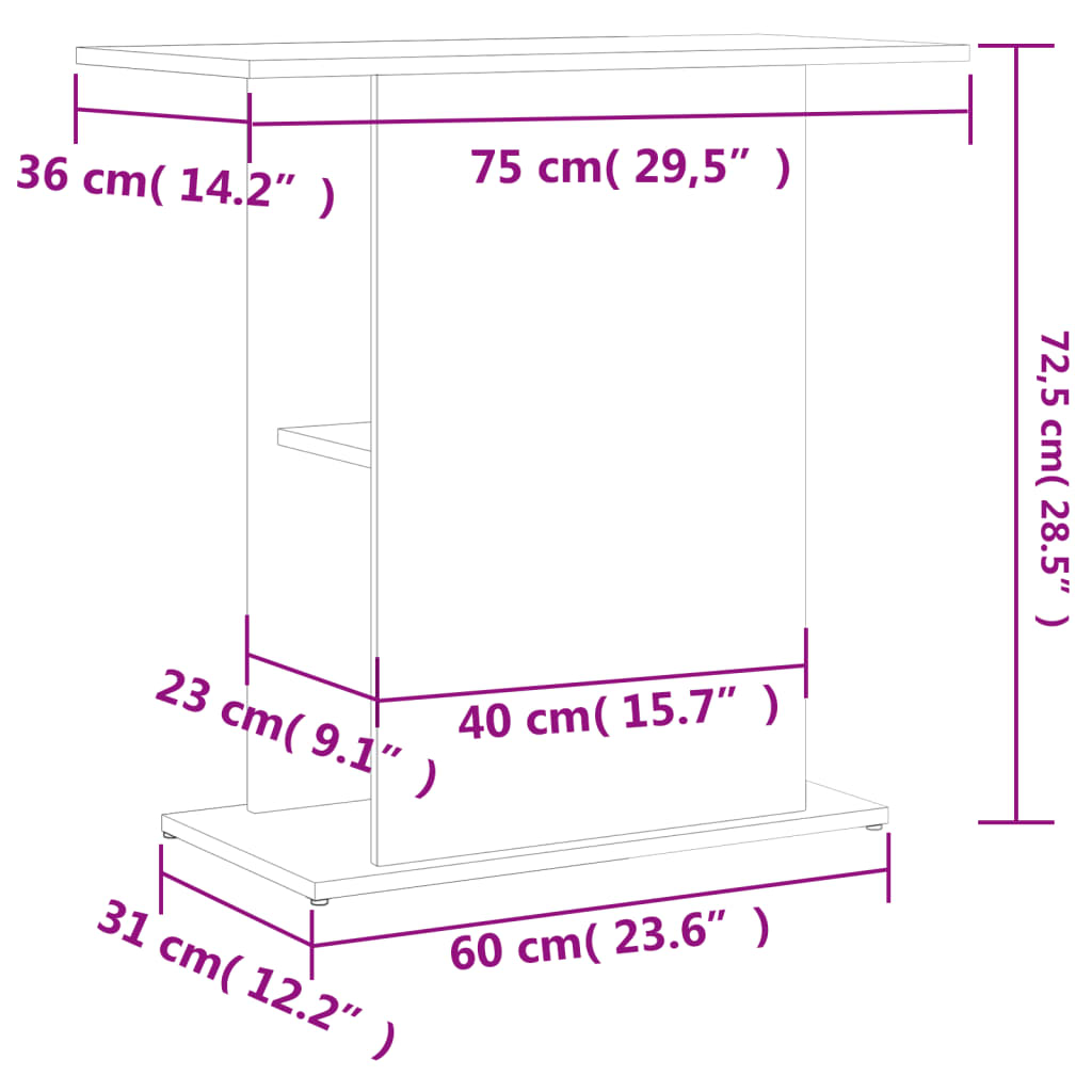 Aquariumständer Hochglanz-Weiß 75x36x72,5 cm Holzwerkstoff