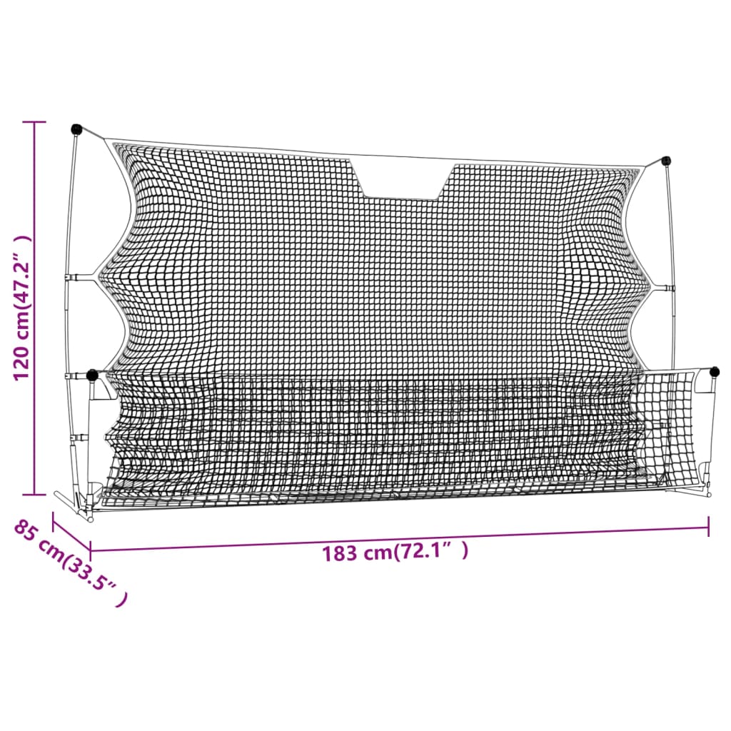 Fußball-Rebounder Schwarz und Gelb 183x85x120 cm Polyester