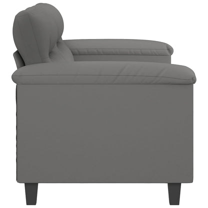 2-Sitzer-Sofa Dunkelgrau 140 cm Mikrofasergewebe